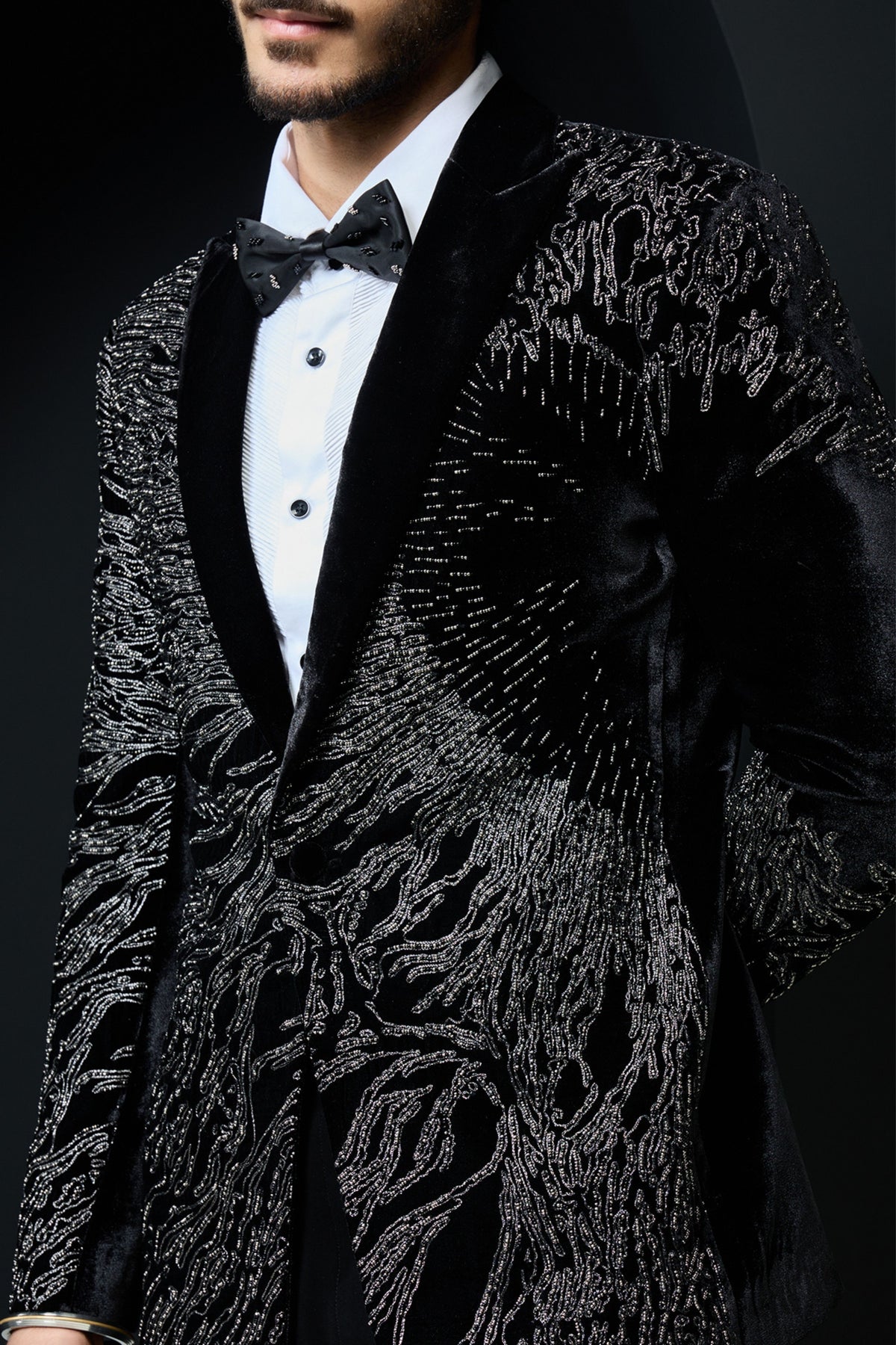 Black Velvet Tuxedo Set