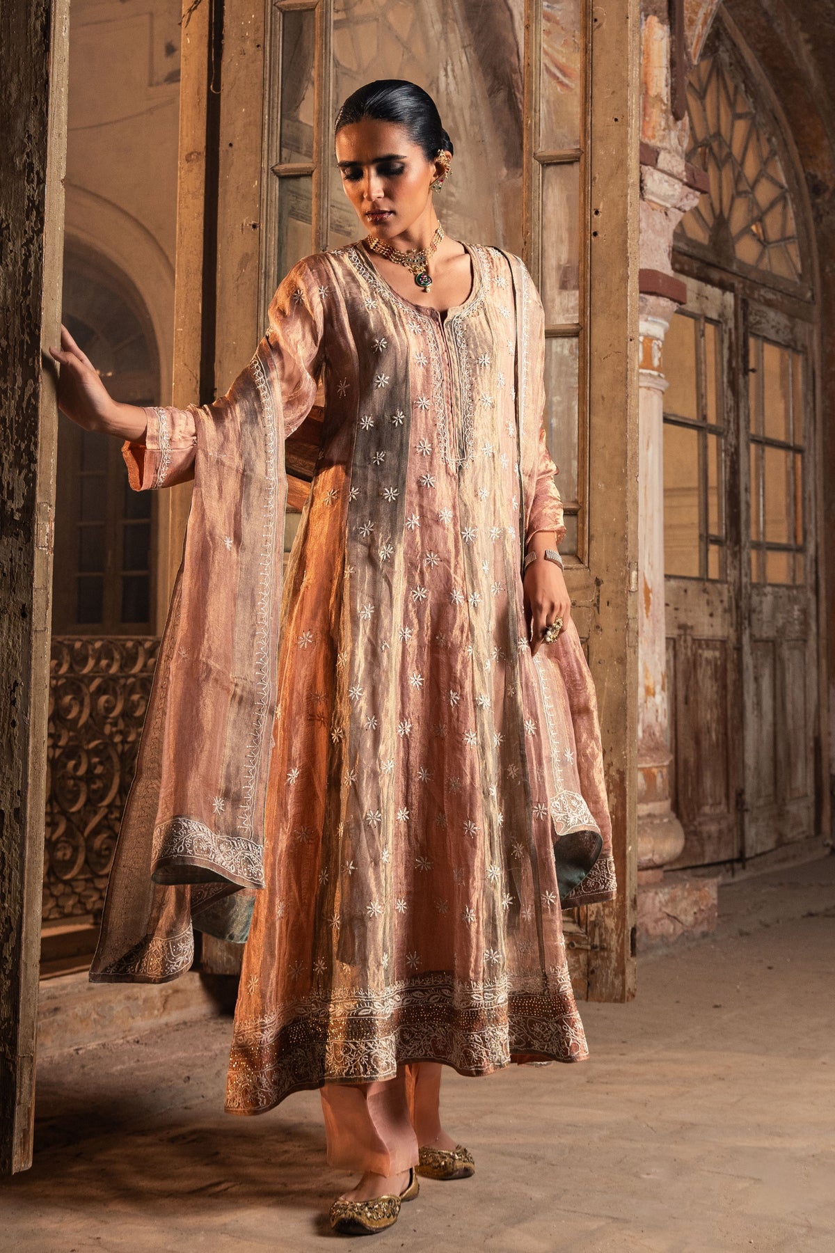Rose Pink Anarkali Set