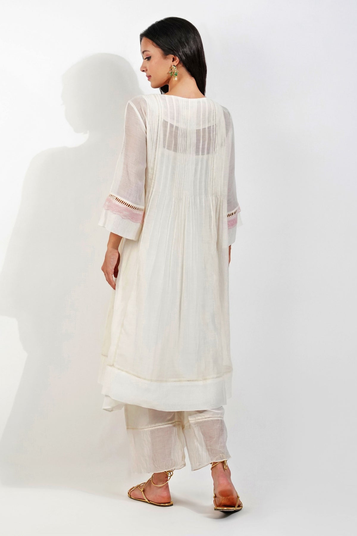 Fliry Pleats Shabby-chic Tunic Set