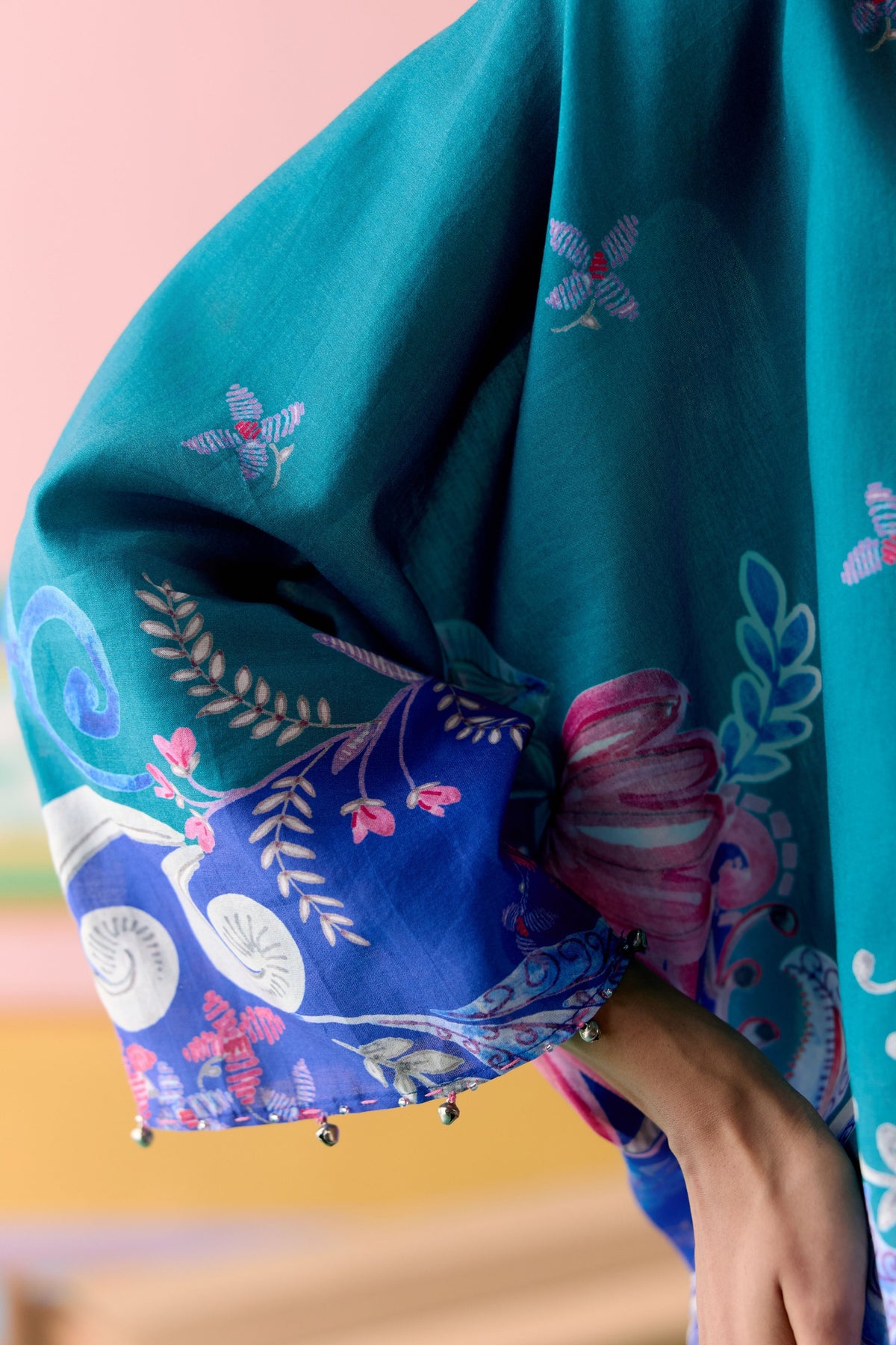 Teal Paisley Kurta Set