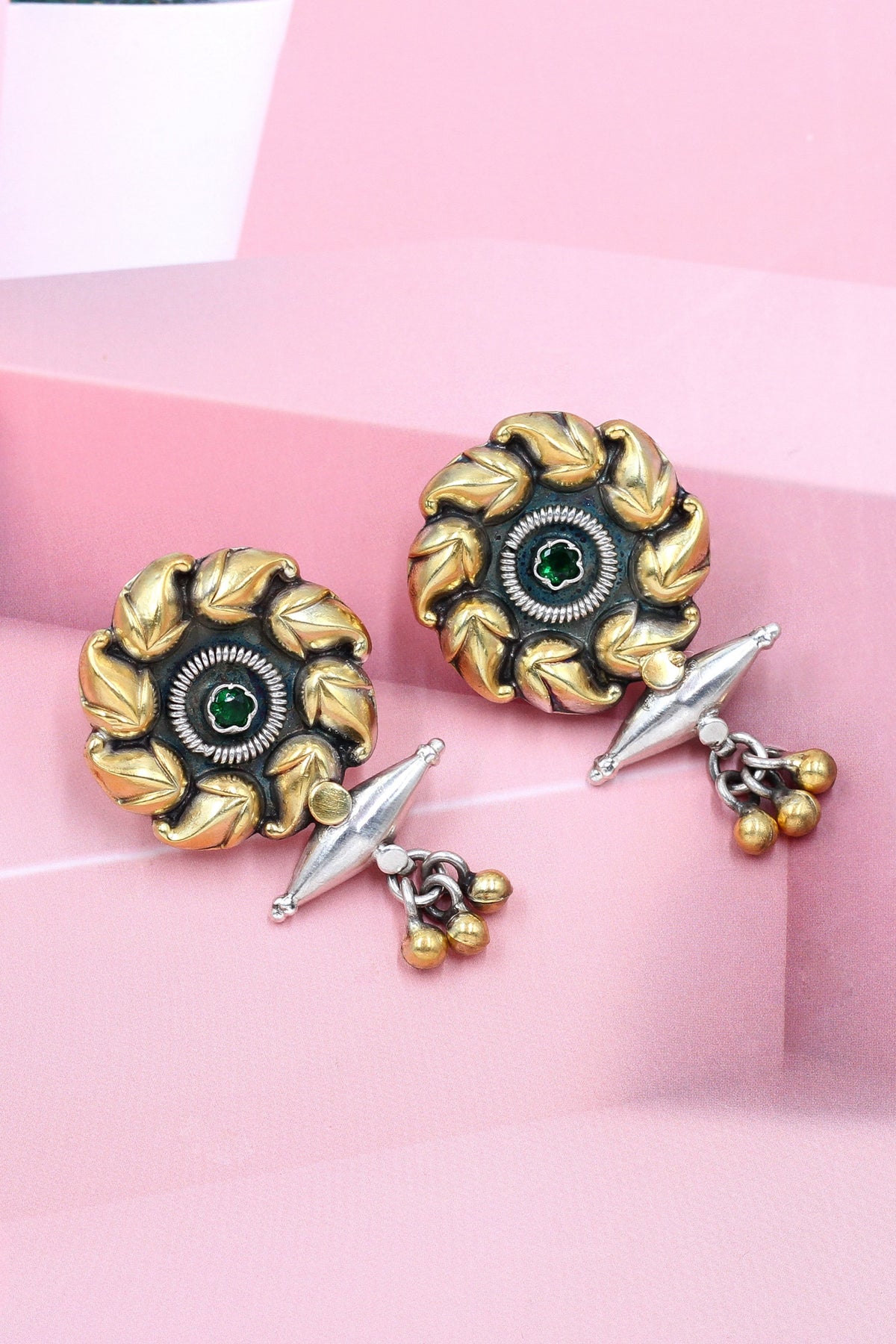 Silver Handcrafted Earrings in Gold