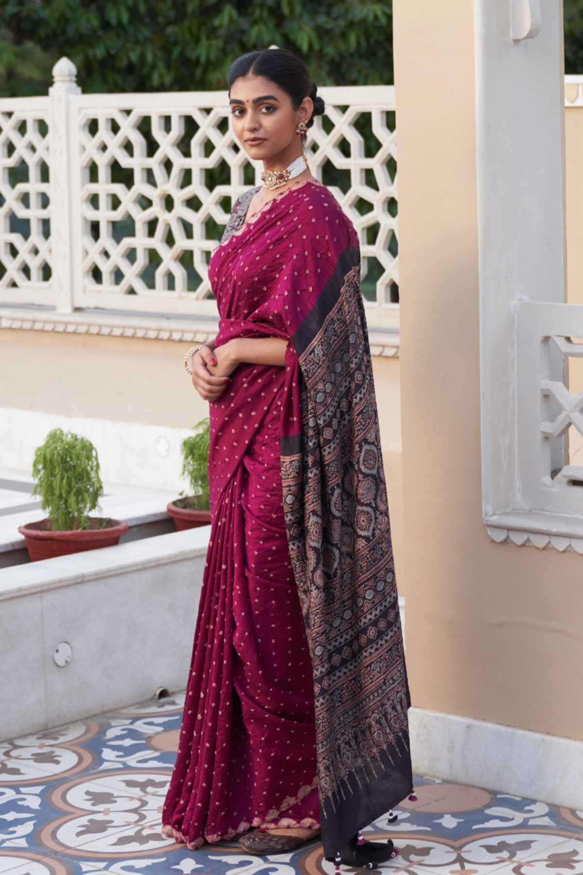 Parinita Wine Saree