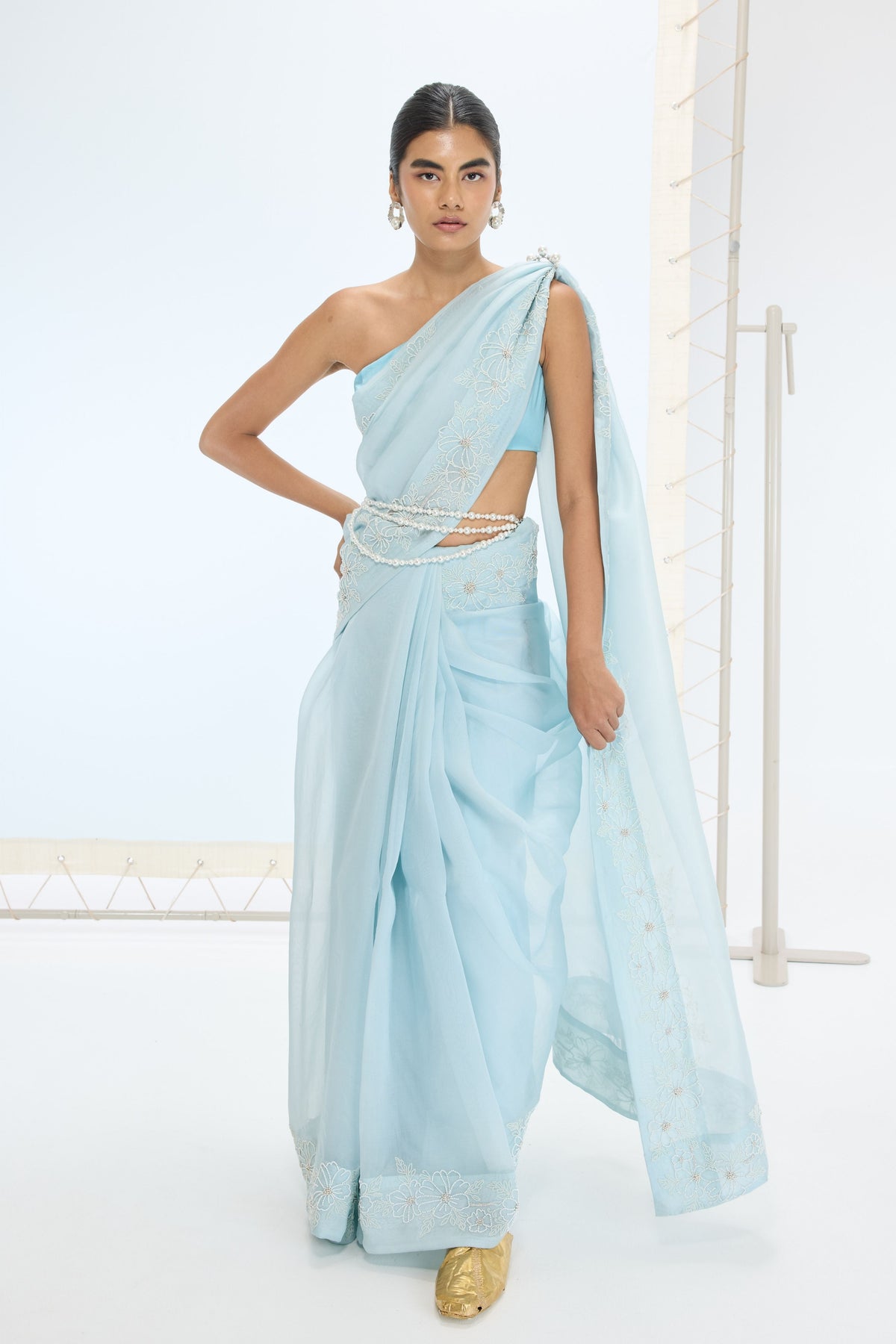 Emma Saree in Sea Green