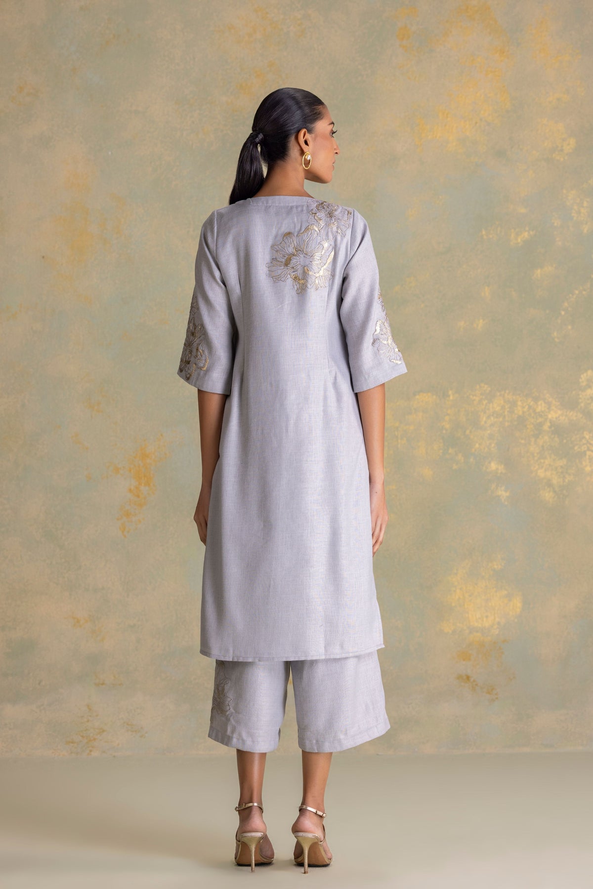 Golden Smoke Kurta Pant Set