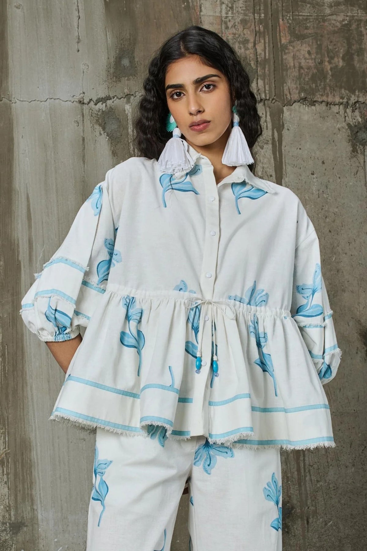 Moonlit Bloom Peplum Top