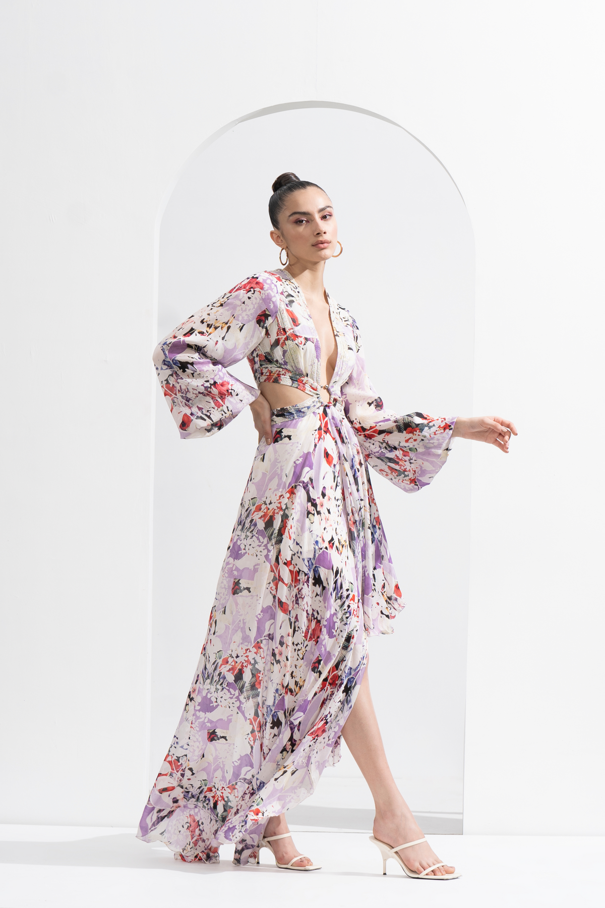 Purple Orchid Printed Dress