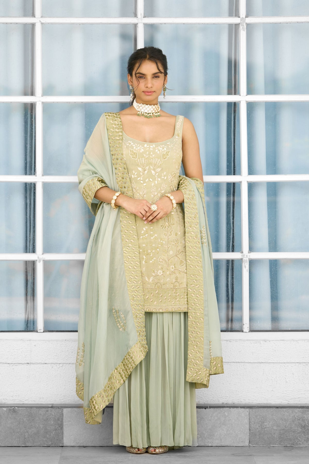 Moss Mirage Sharara Set