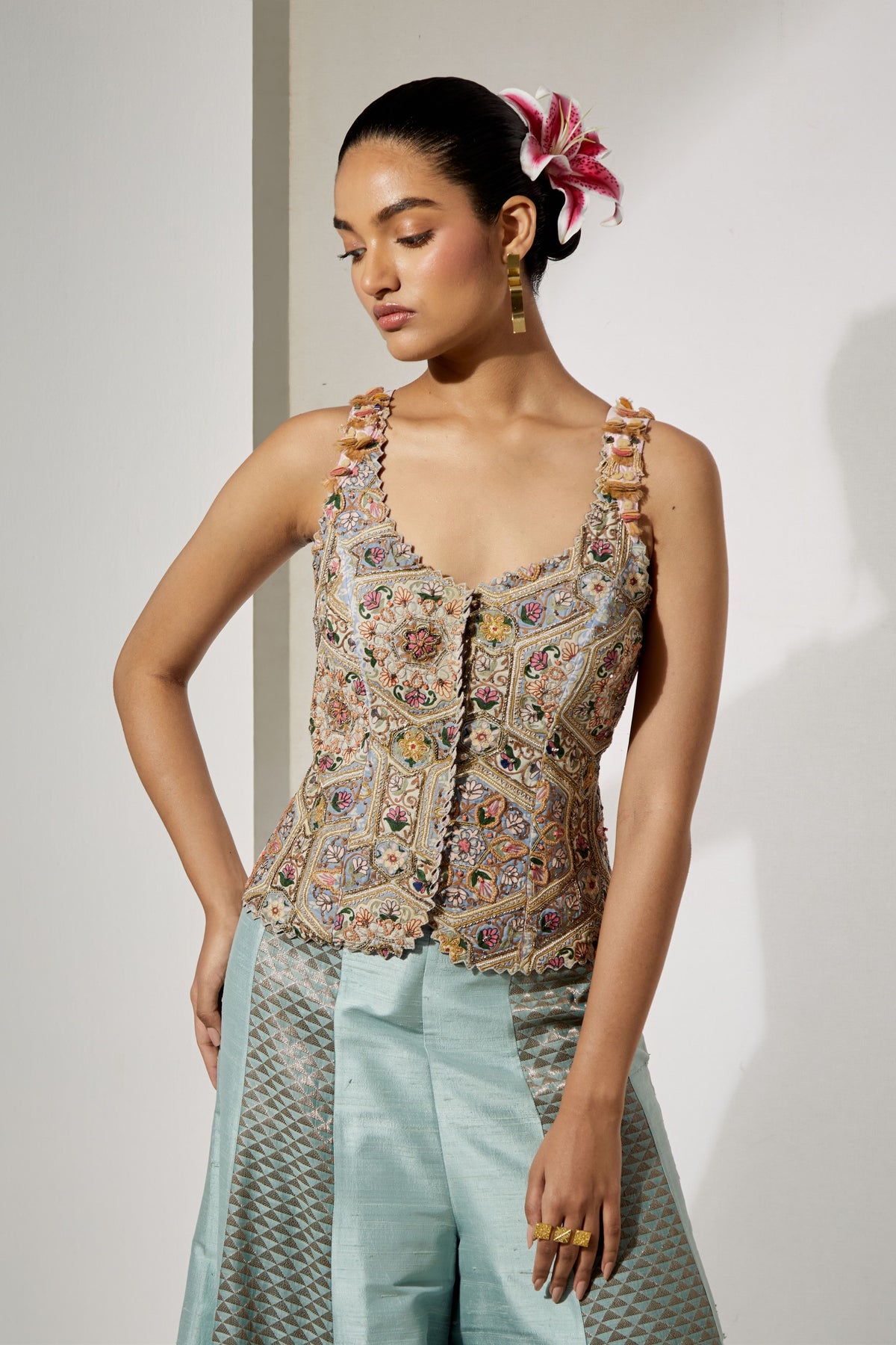 Powder Blue Sharara Set