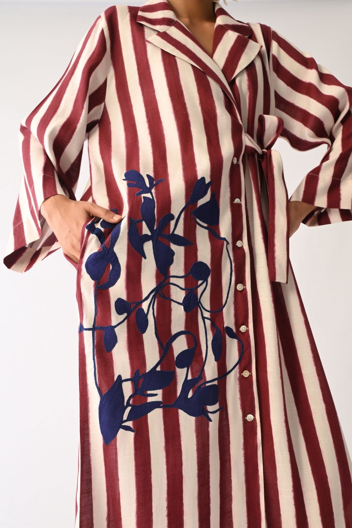 Revolt Bric Wrap Applique Dress