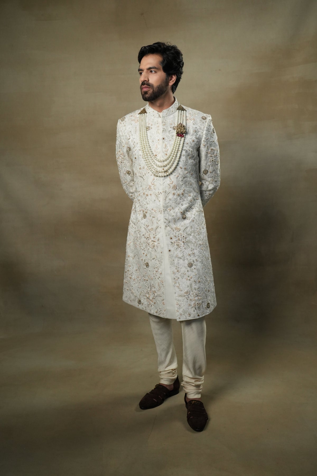 Ivory &amp; Gold Sherwani