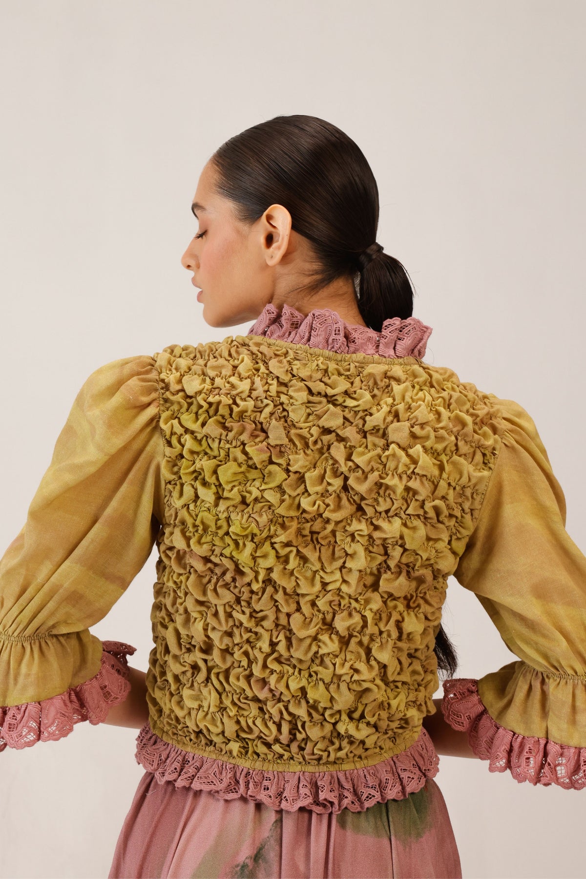 Smocked Rooshed Blouse