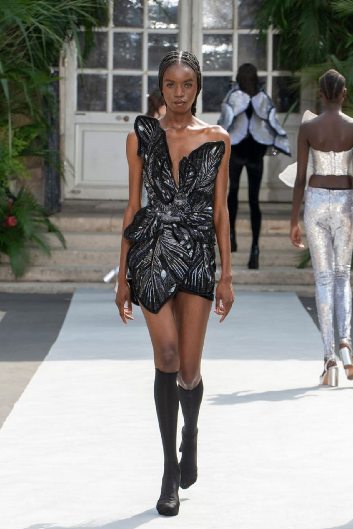 Black Iris Corset Short Dress