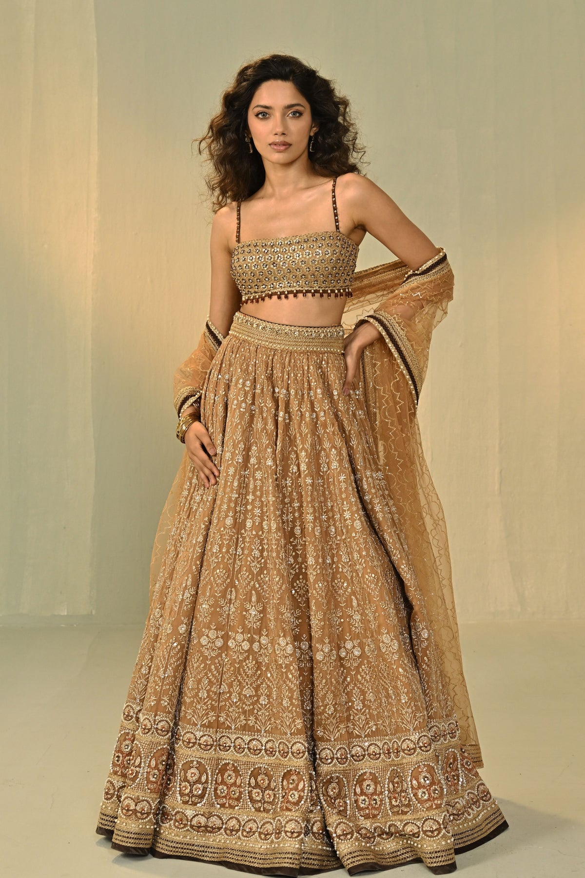 Zuleikha Sleeve Less Lehenga Set