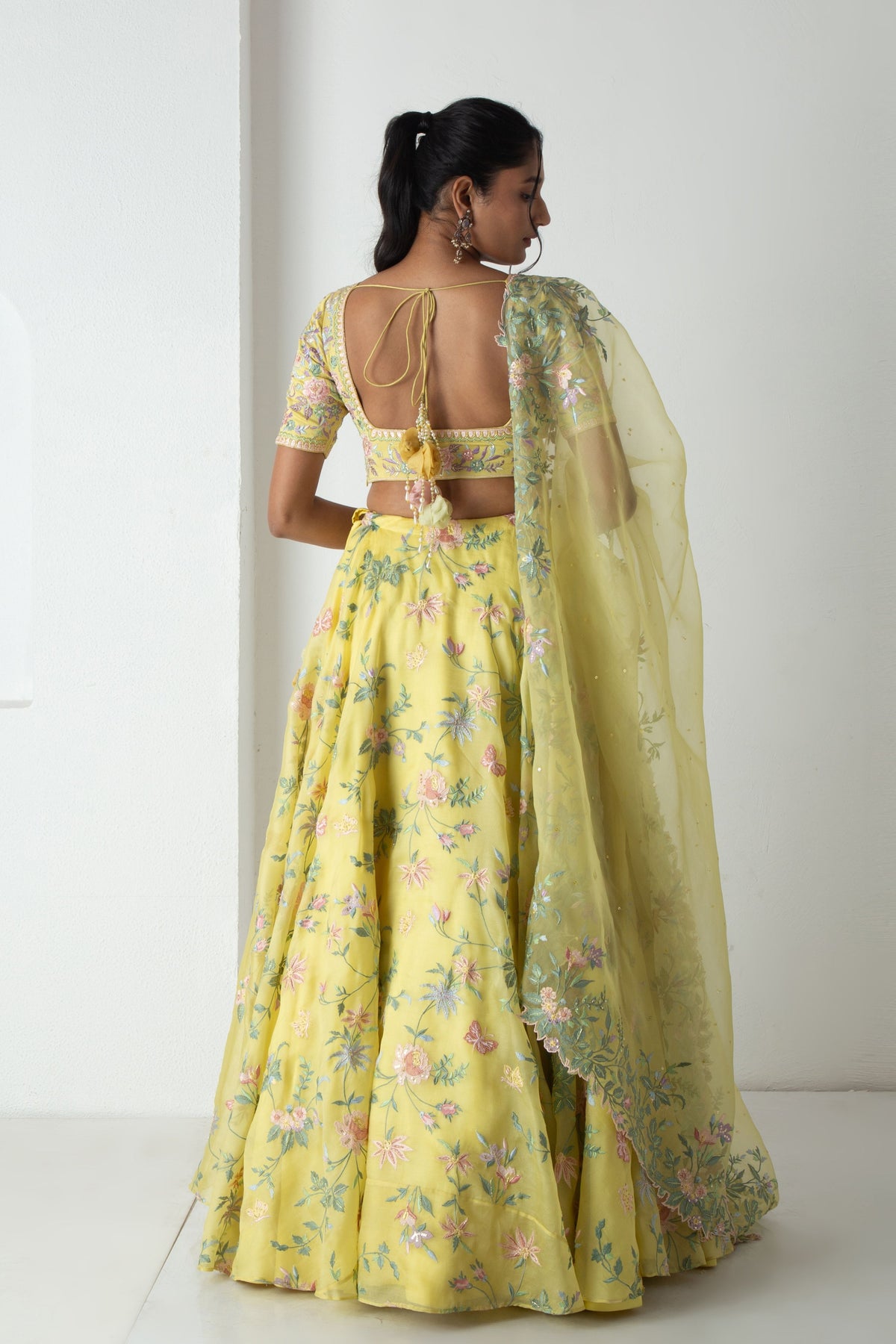 Yellow Sora Lehenga Set