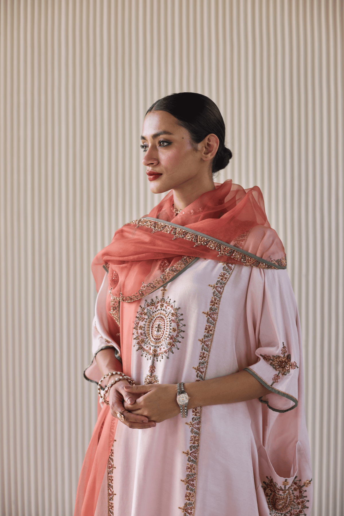 Pink Bindi Kaftan Suit