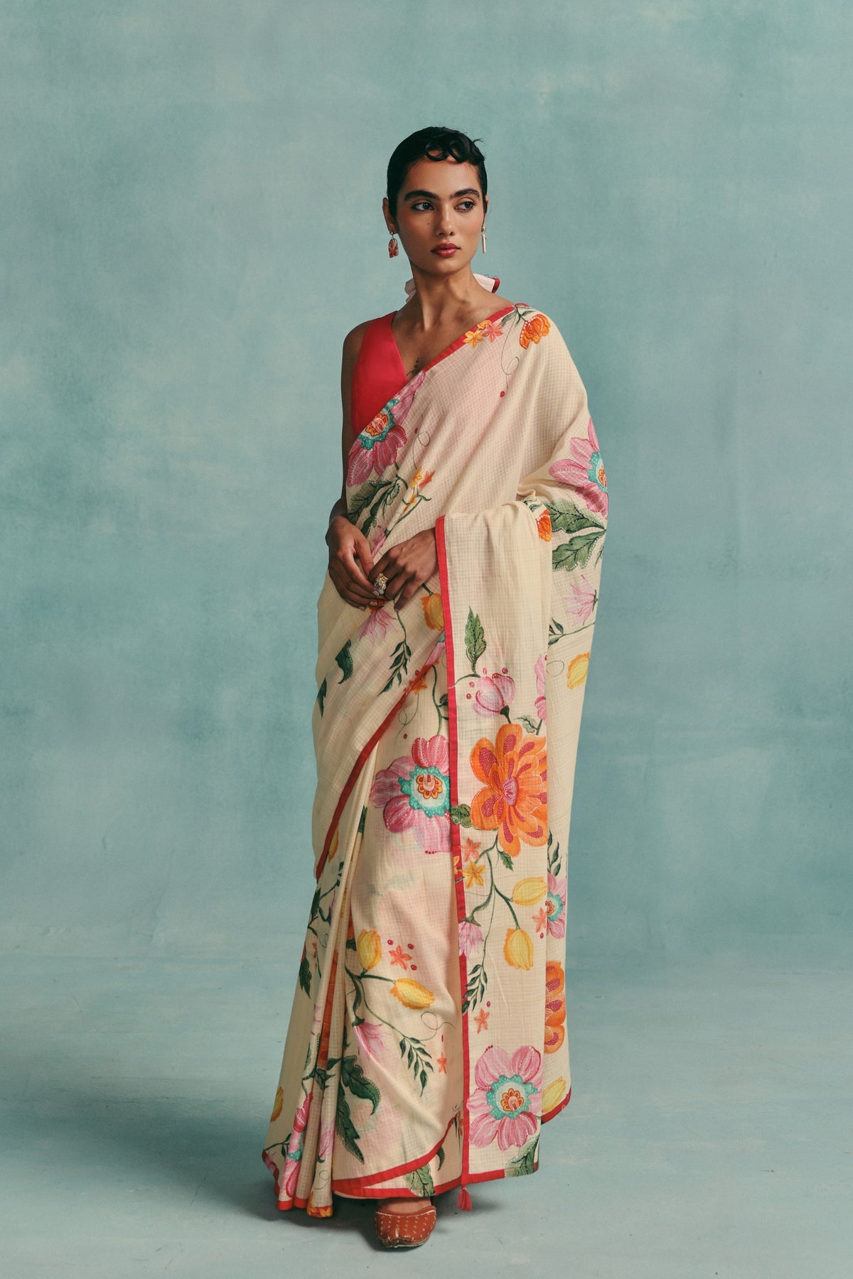 Dahlia Ecru Saree