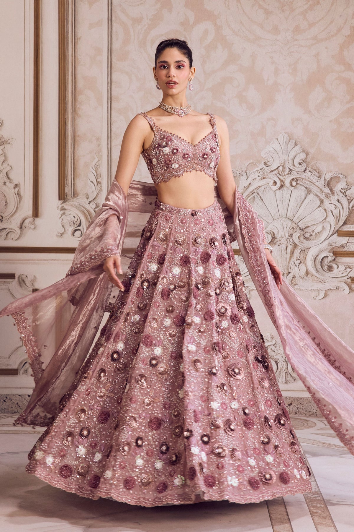 Champagne Rose Lehenga Set
