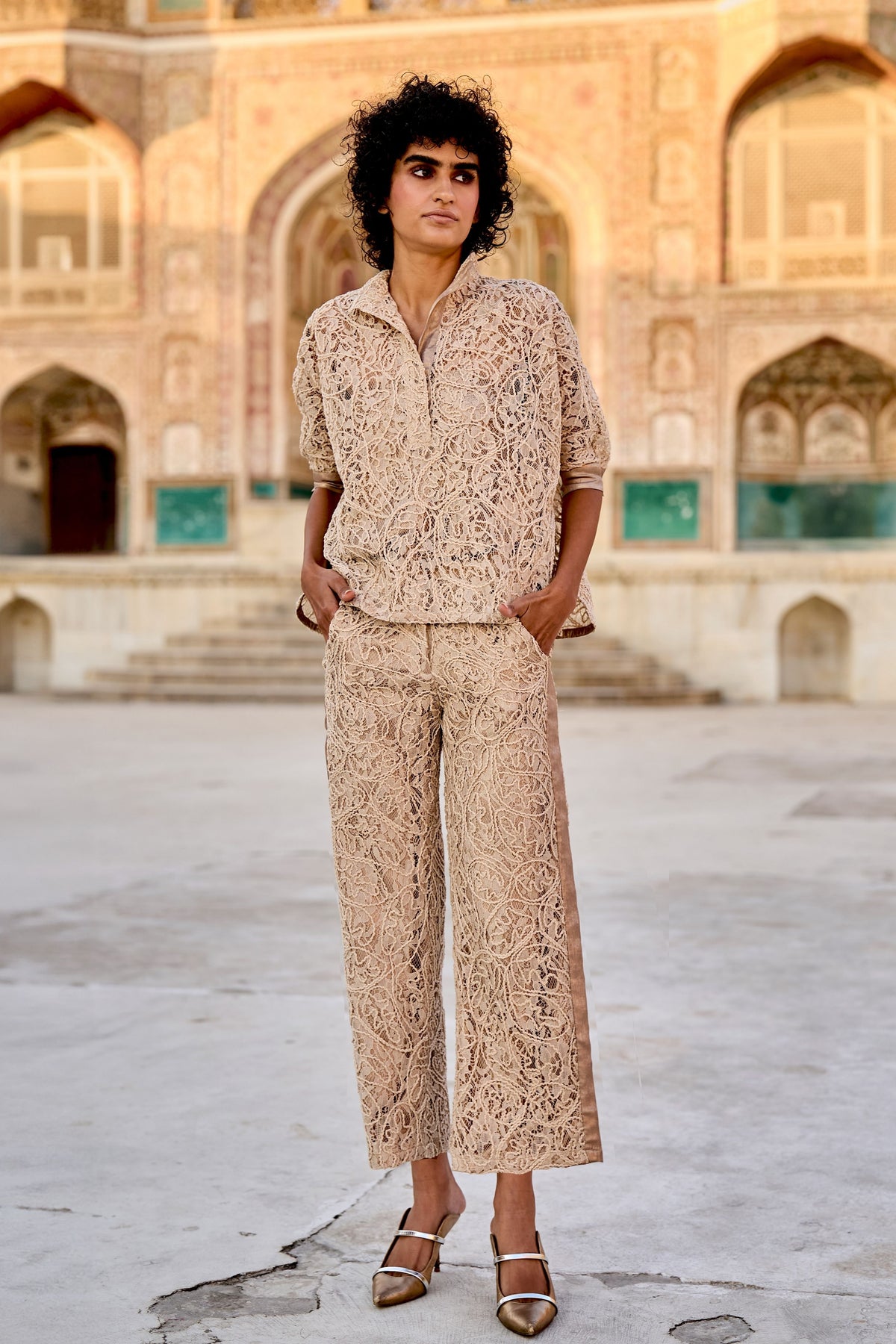Cord Embroidered Lace Set