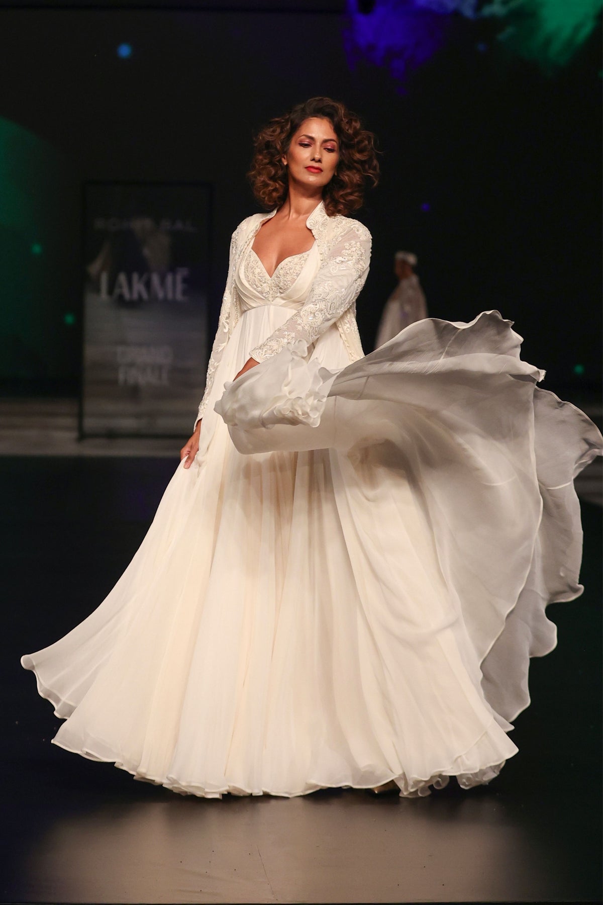 Ivory Chiffon Anarkali Set