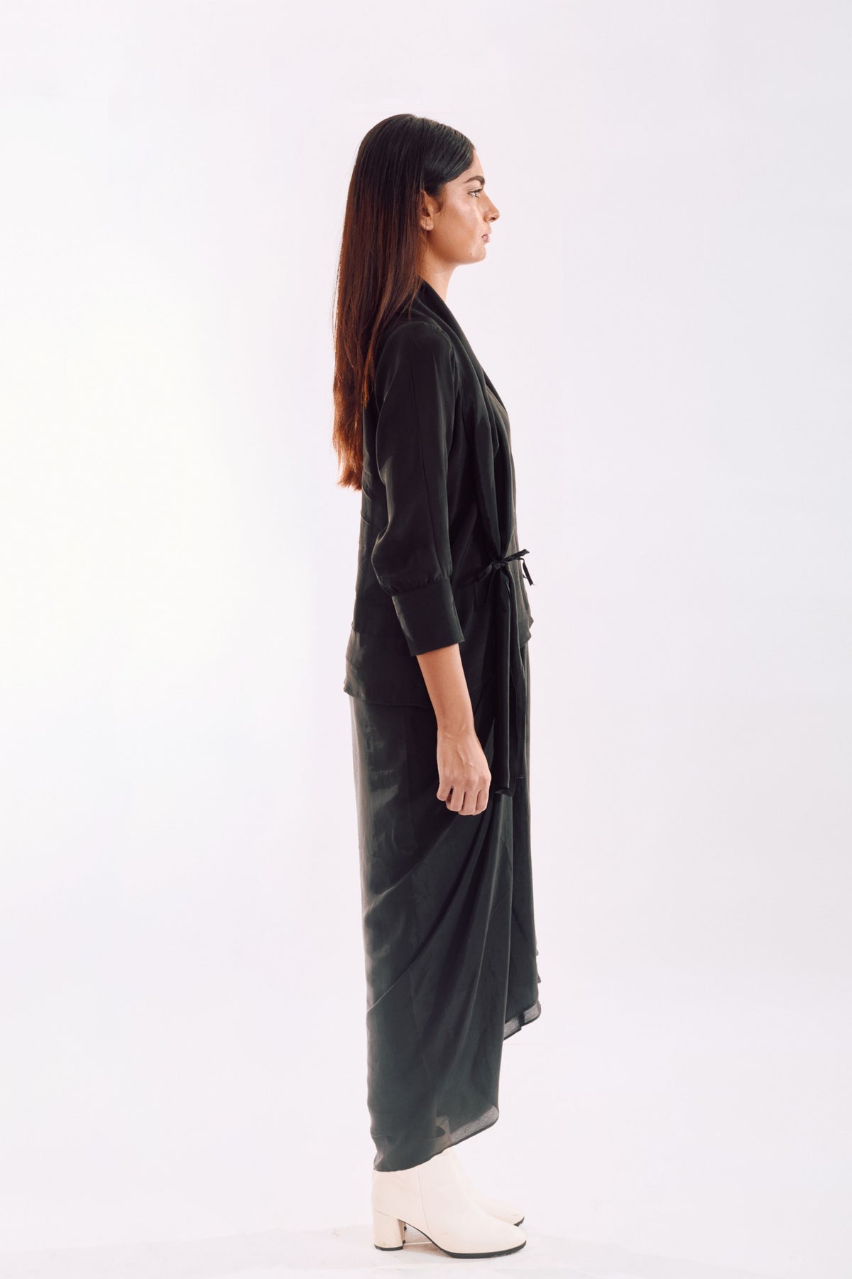 Black Side Tie Co-ord Set