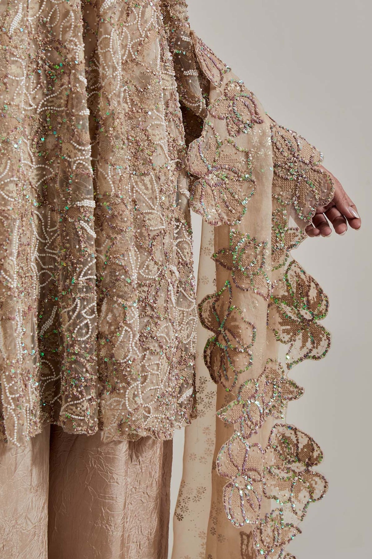 Champagne Glimmer Sharara Set