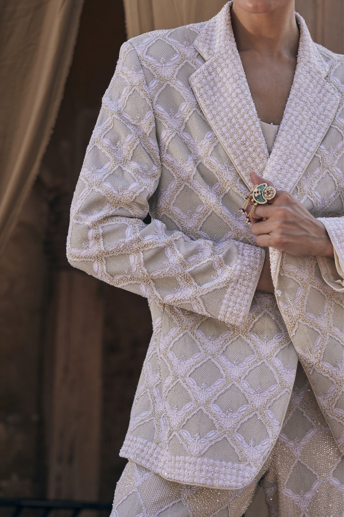 Kaya Ivory Blazer Set