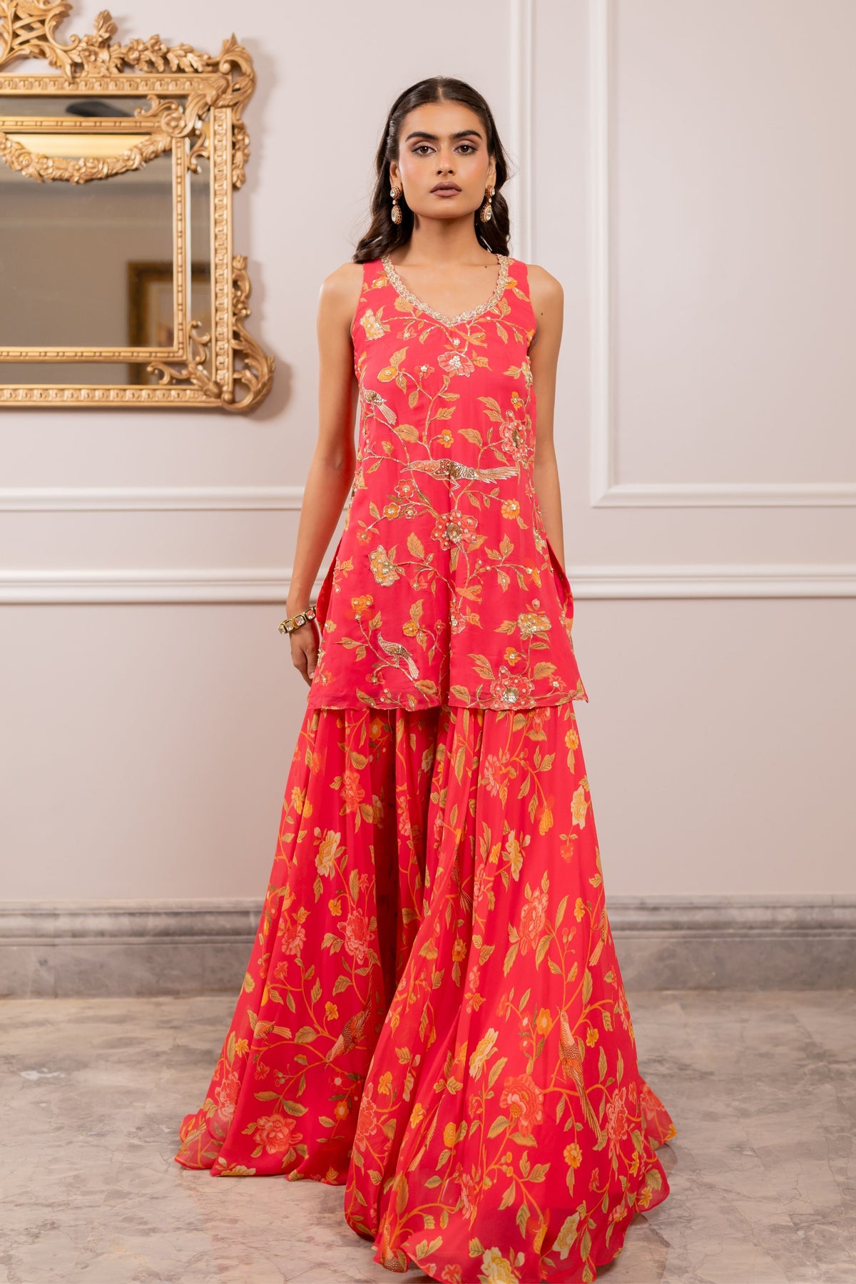 Missy Peony Pink Sharara Set