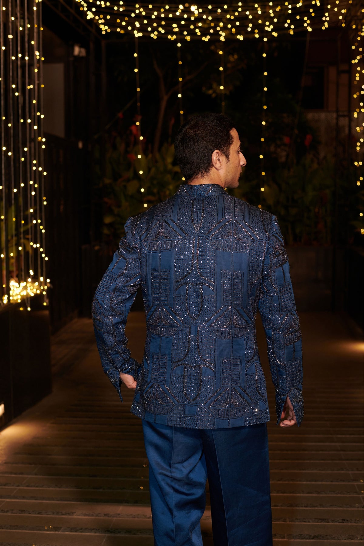 Navy Blue Mens Jacket Set