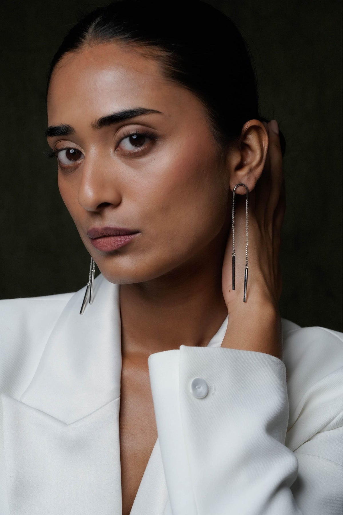 Bias Silver Earrings