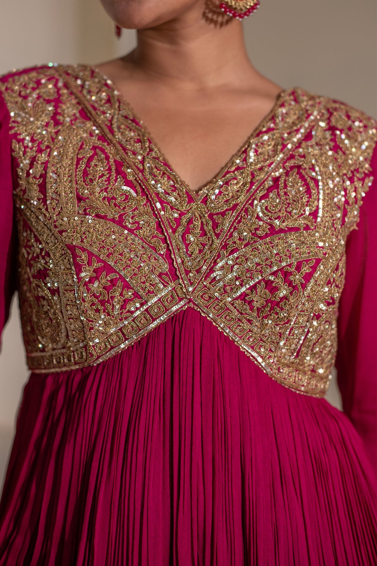 Magenta Pink  Embellished Sharara Set