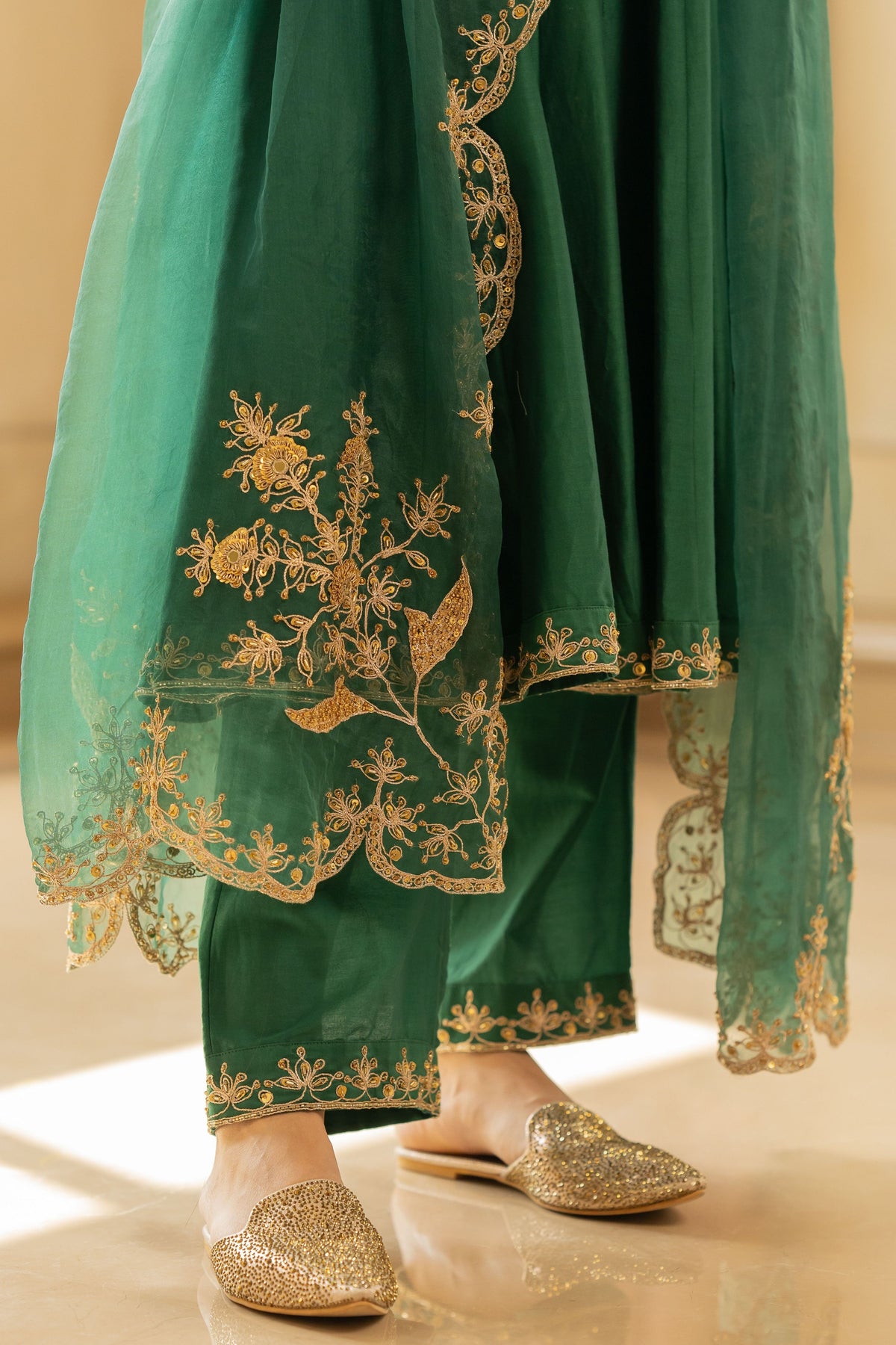 Emerald Green  Anarkali Set