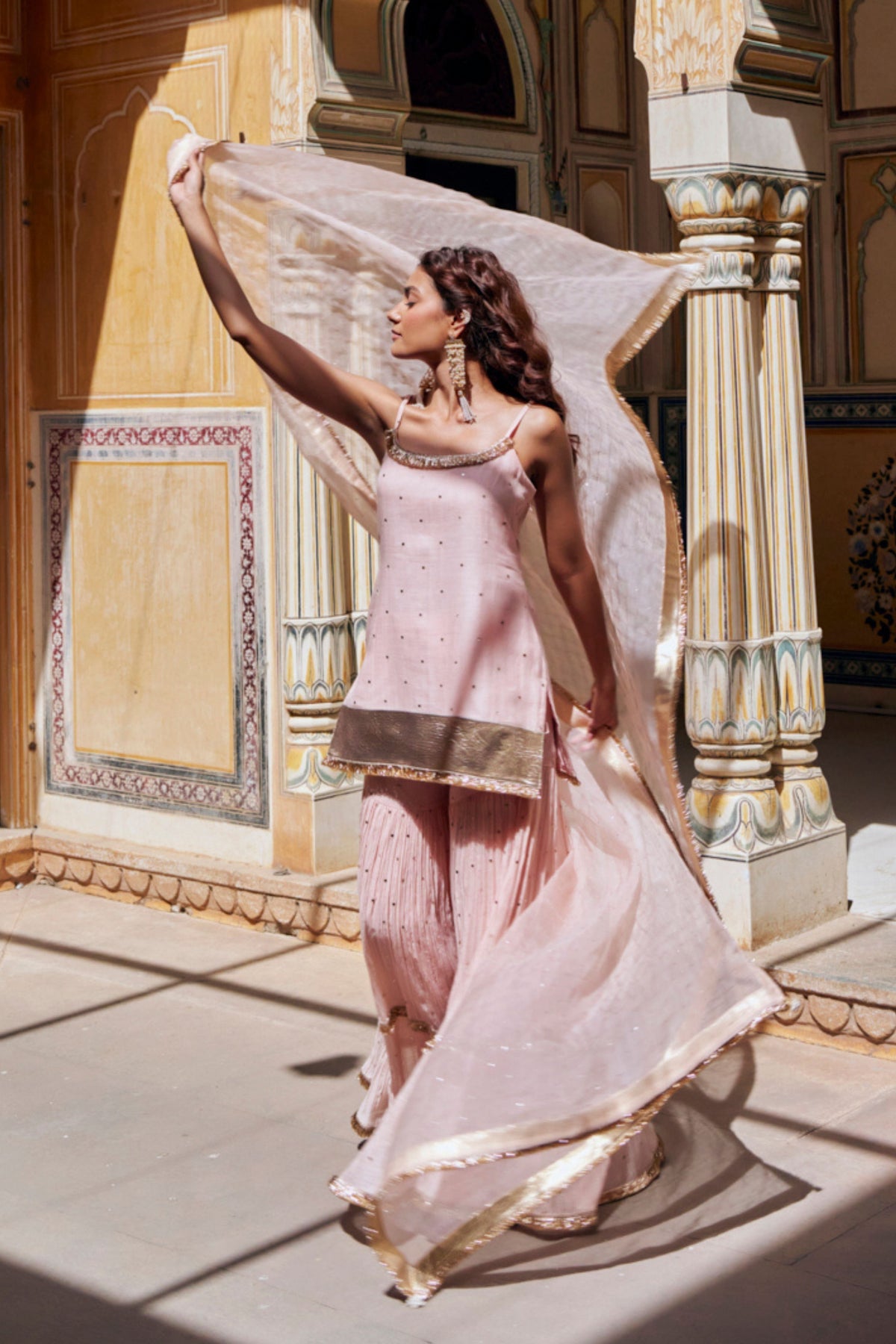 Vintage Blush Spaghetti Sharara Set