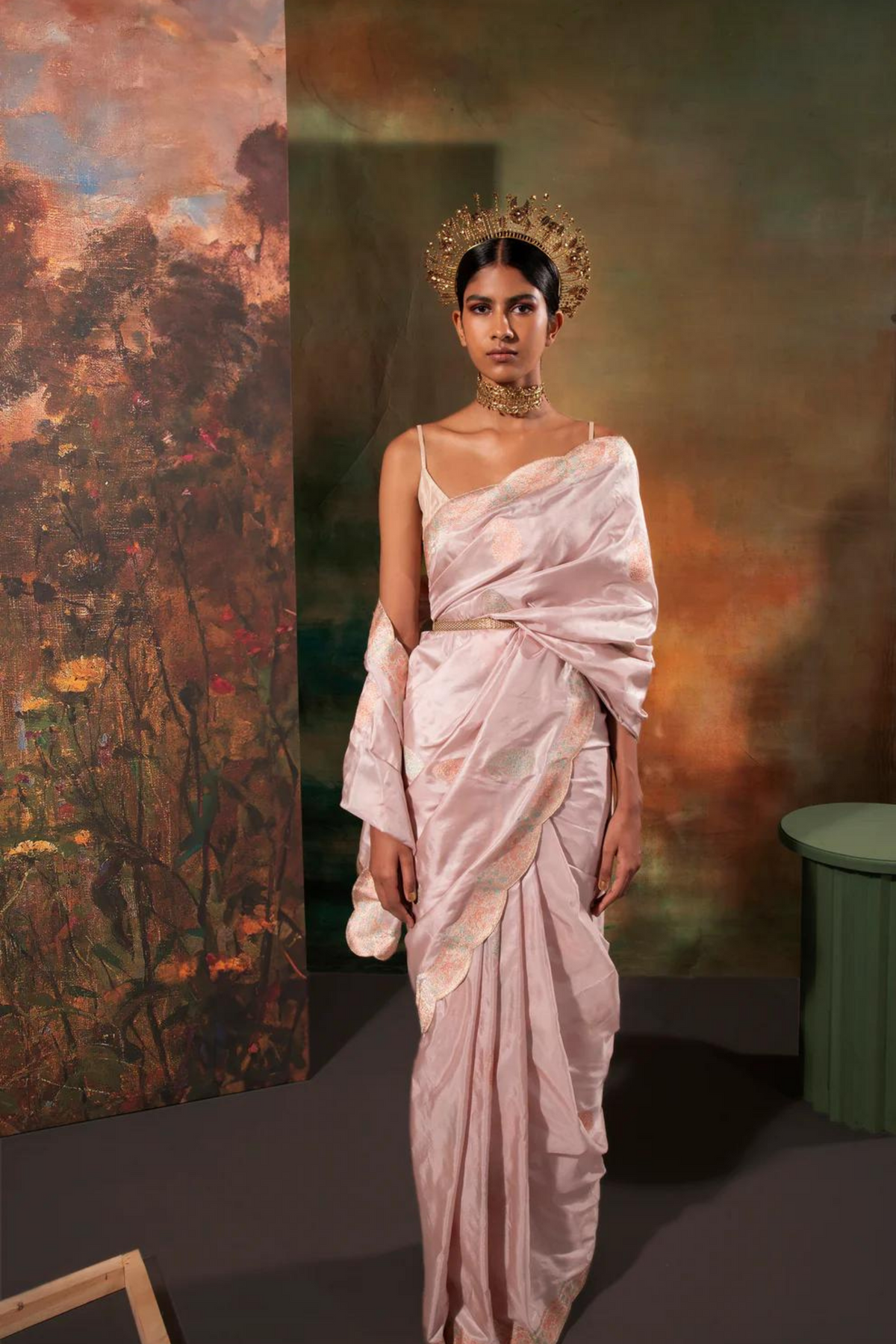 Handwoven Grey Silk Saree