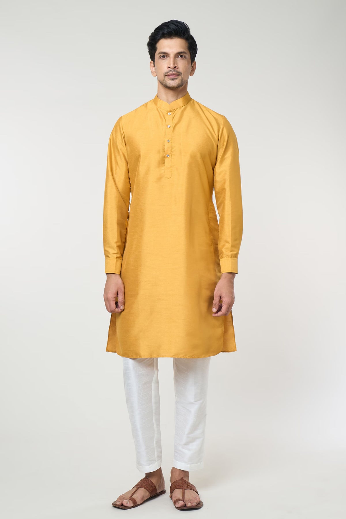 Mustard Embroidered jacket Set