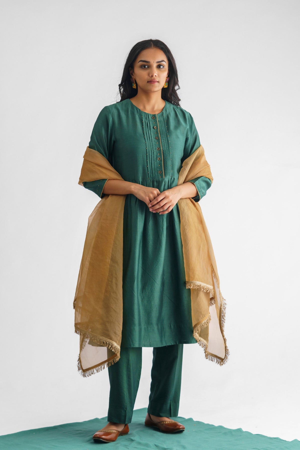 Beaded Chanderi Silk Kurta