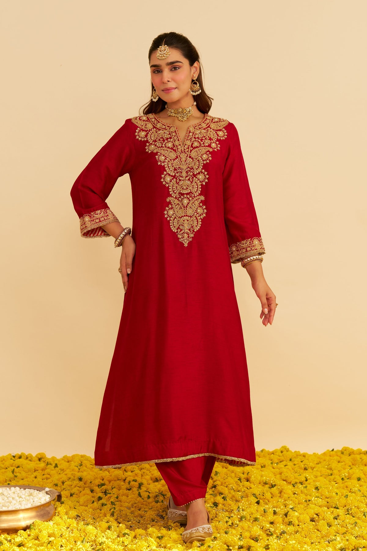 Hiba Red Salwar Set