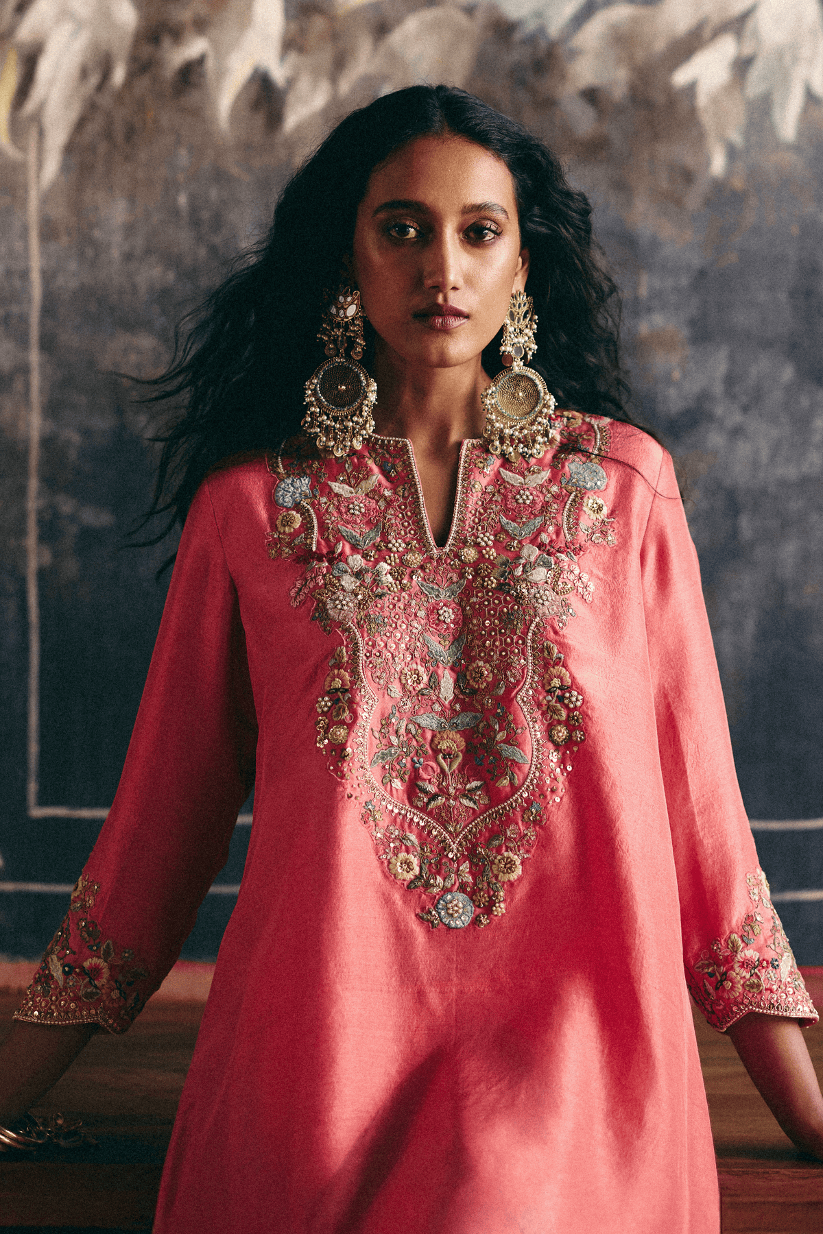 Peach Short Kurti Set