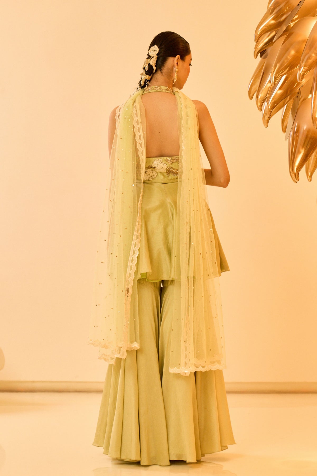 Sage Green Sharara Set