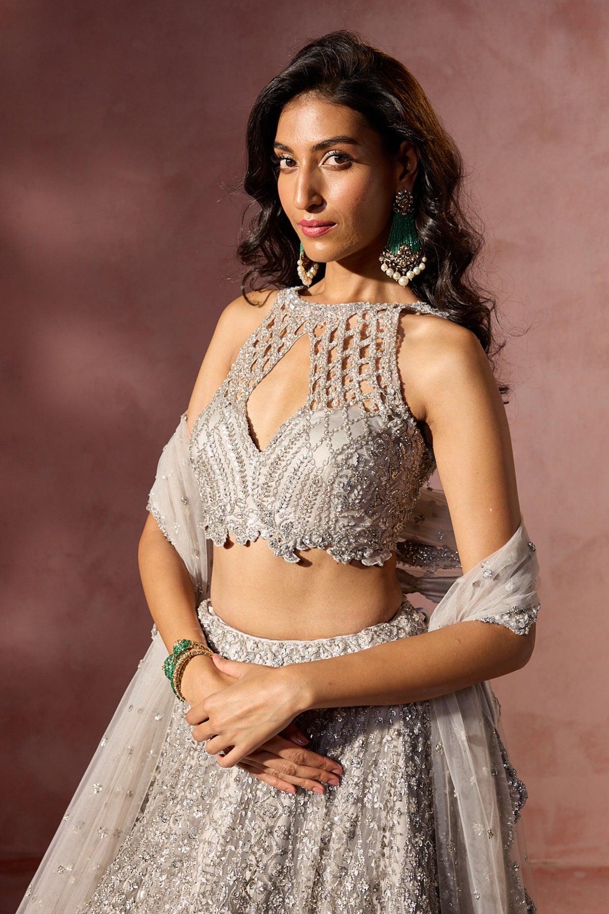Silver Grey Lehenga Set