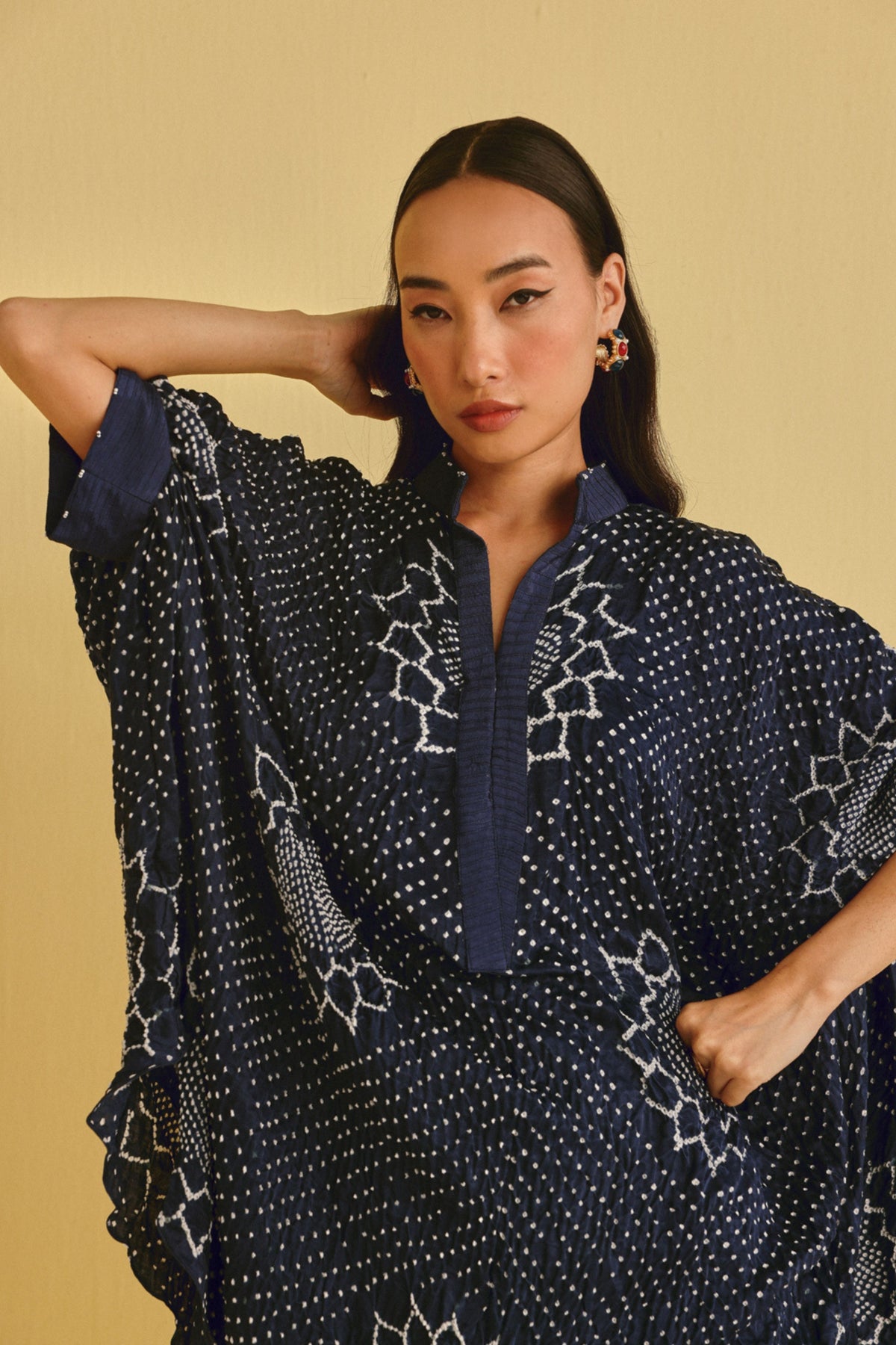 Bandhani Dress With Pintucks