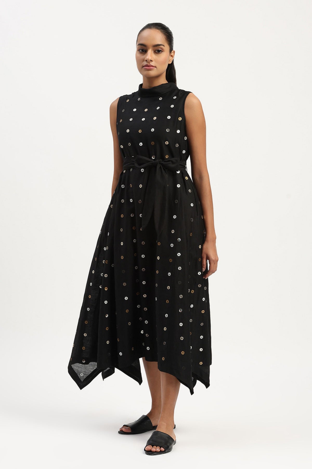 Sequin Dot Long Dress
