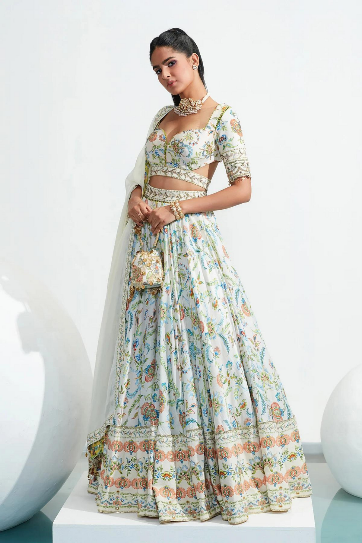 Laila Ivory Embroidered Lehenga Set