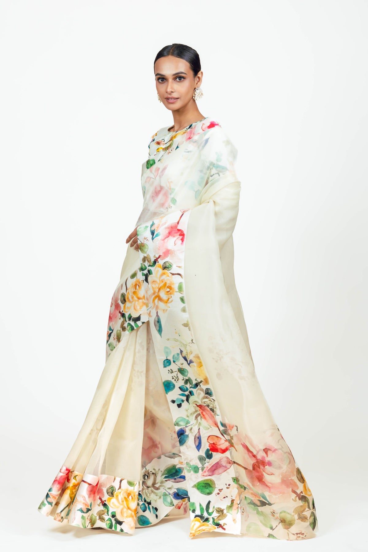 Julie White Organza Saree
