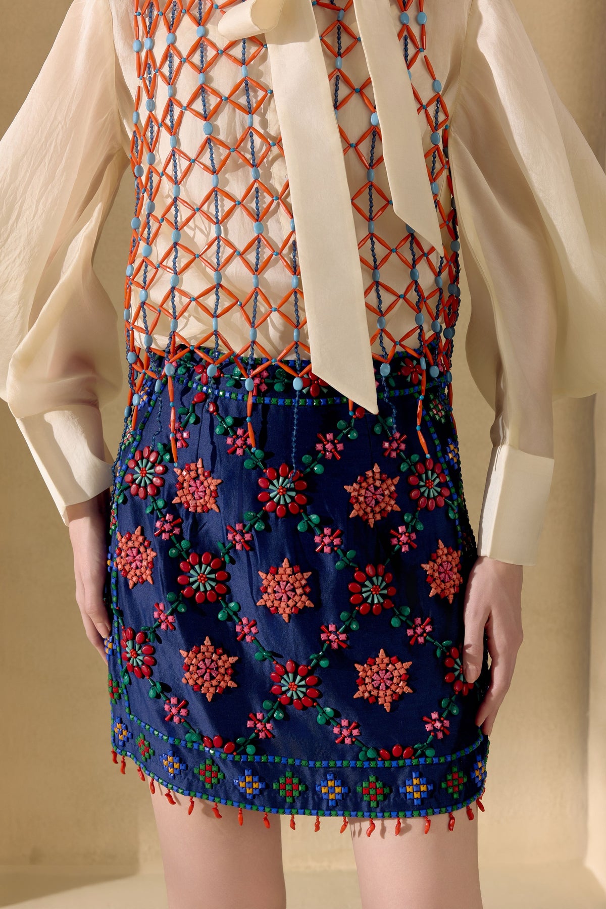 Ivory Tieup Detail Shirt