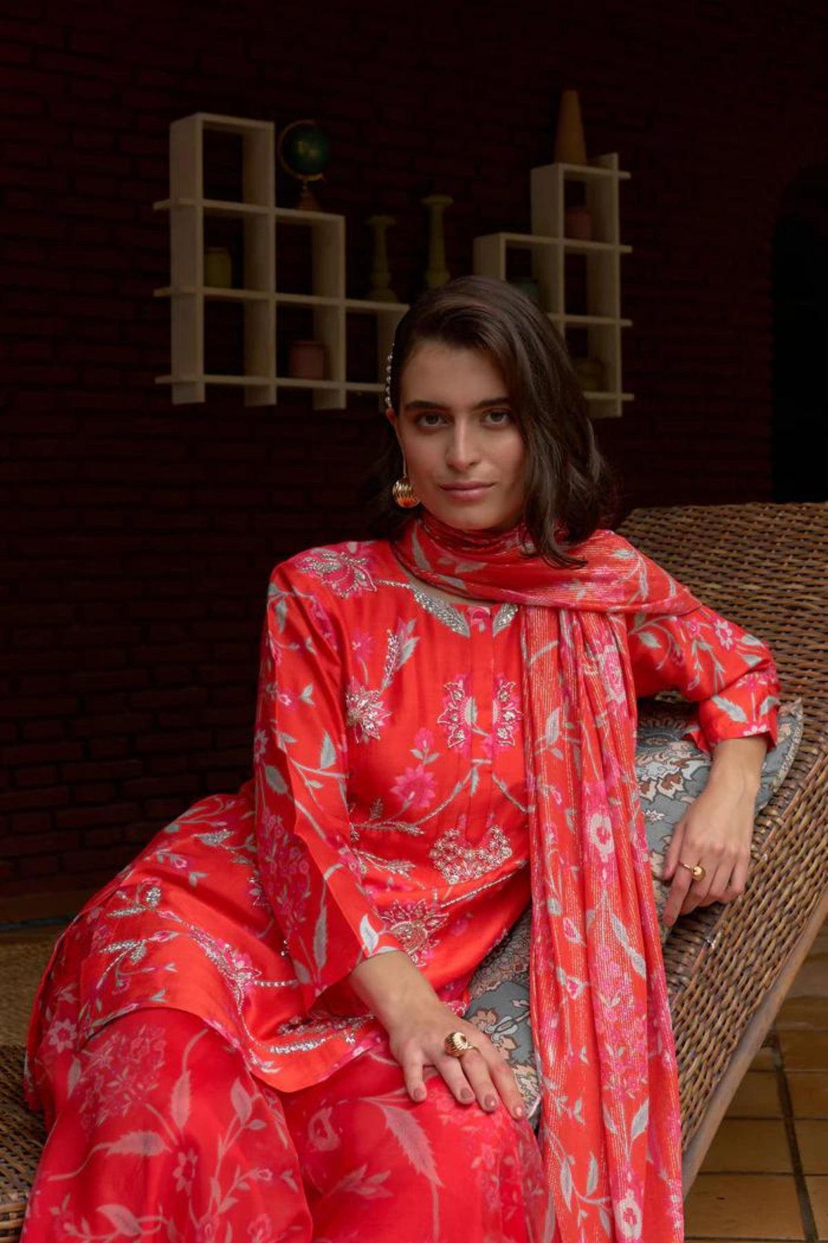 Scarlet Highlight Sharara Set