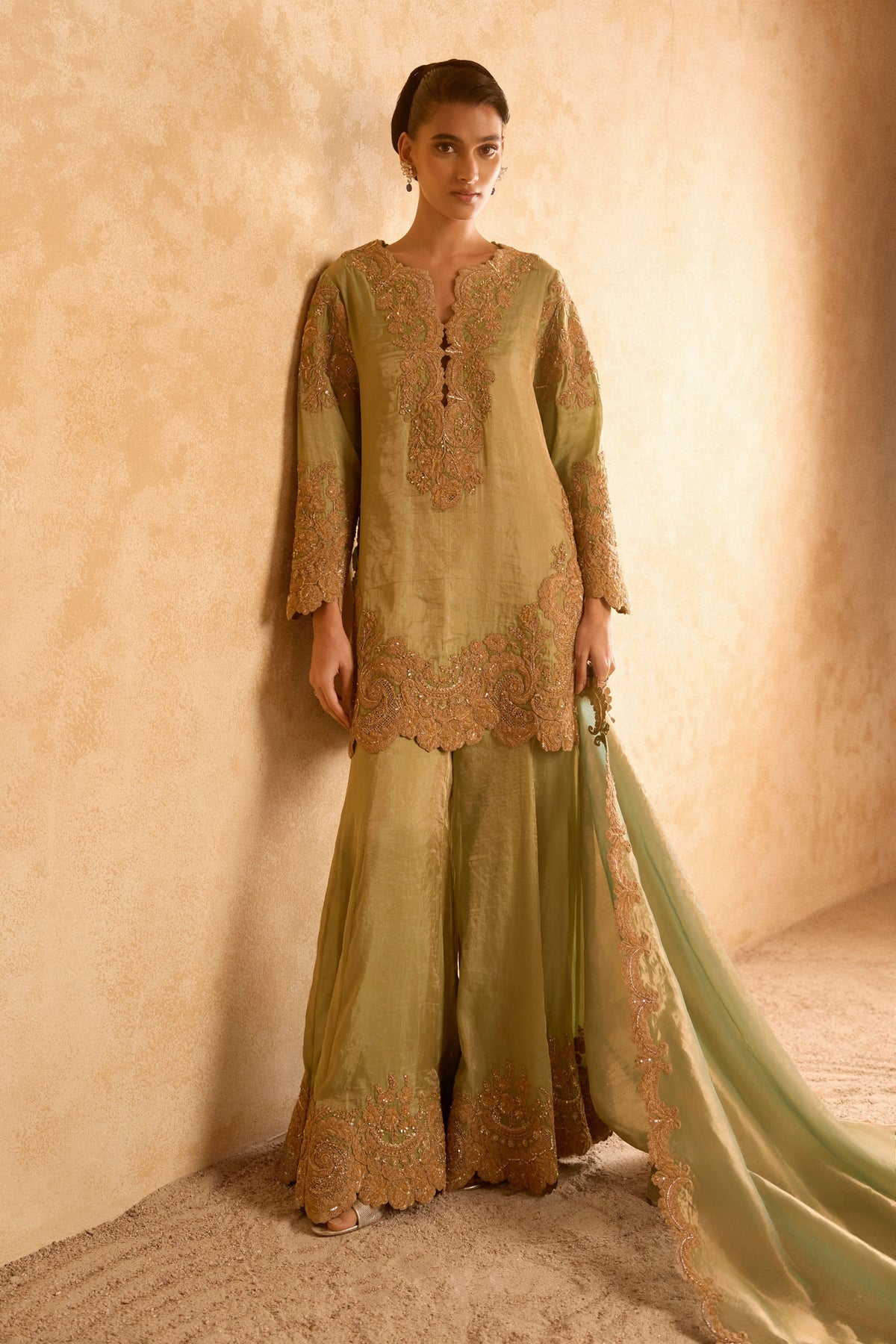 Charisma Jade Green Sharara Set