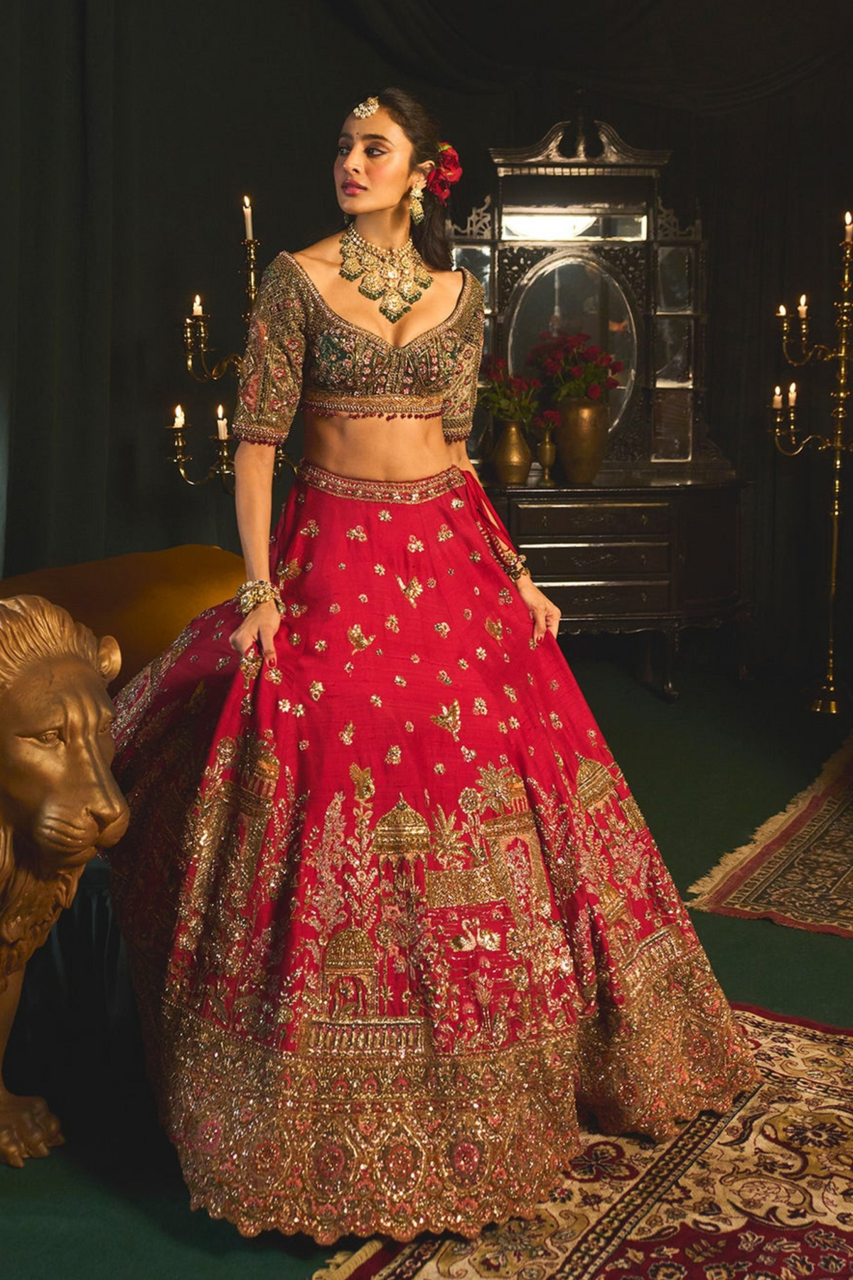 Ahmar Lehenga Set