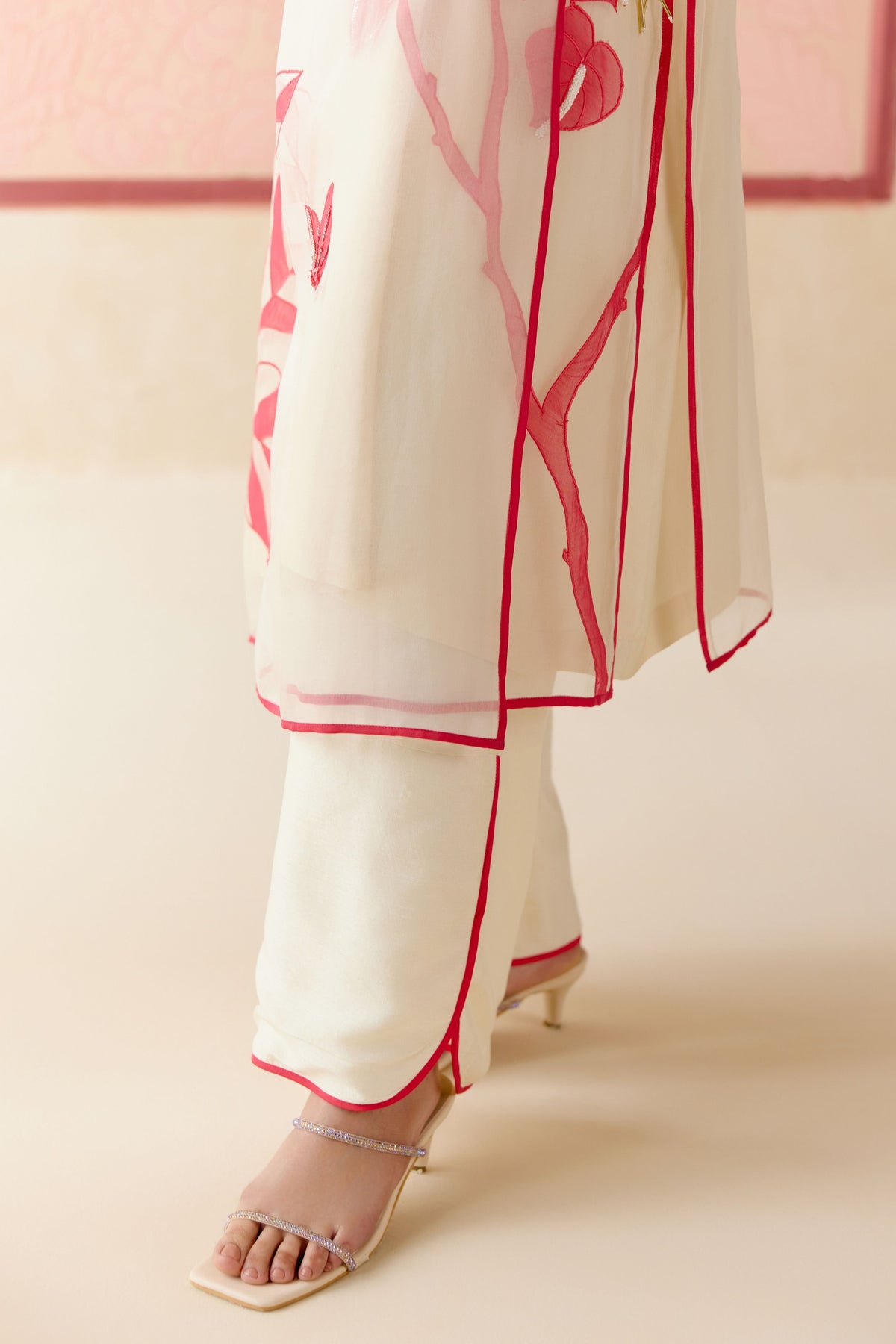 Ivory Silk Organza Kurta Set