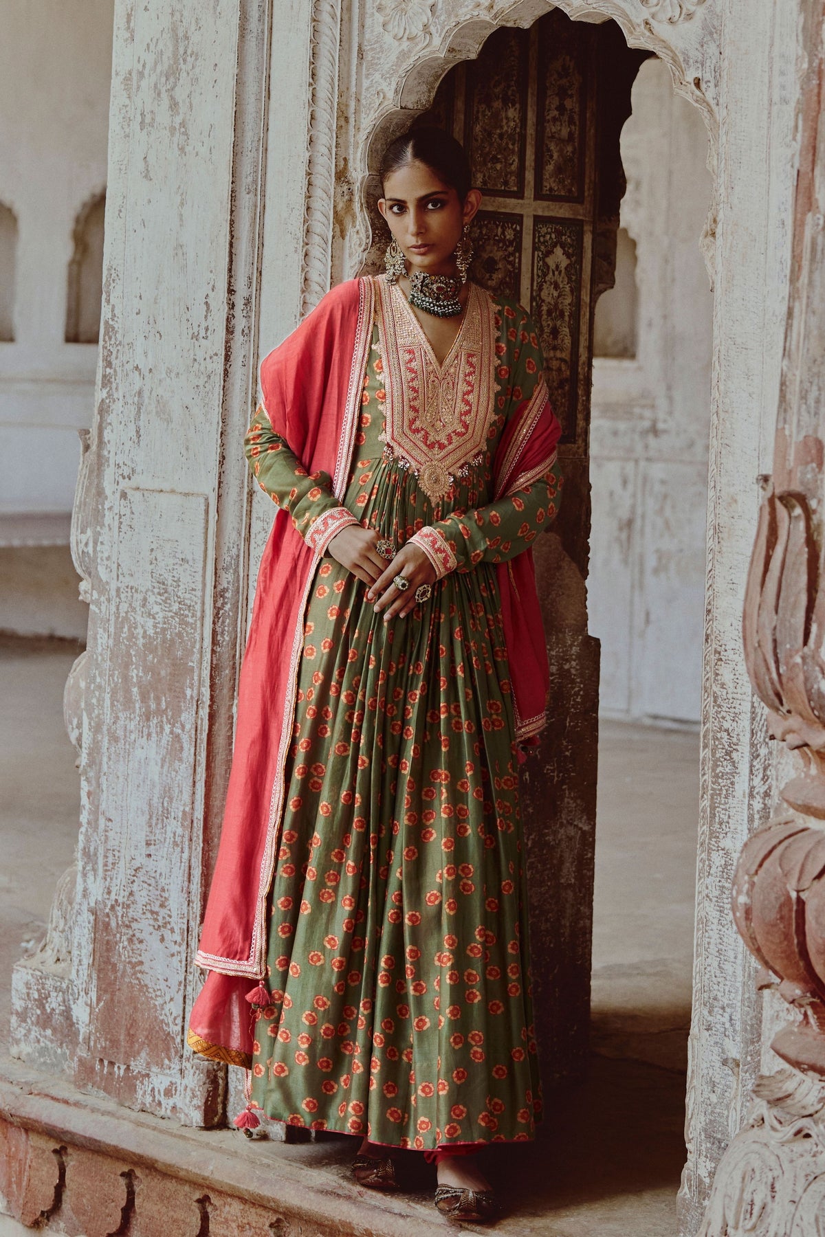 Leher Anarkali Set