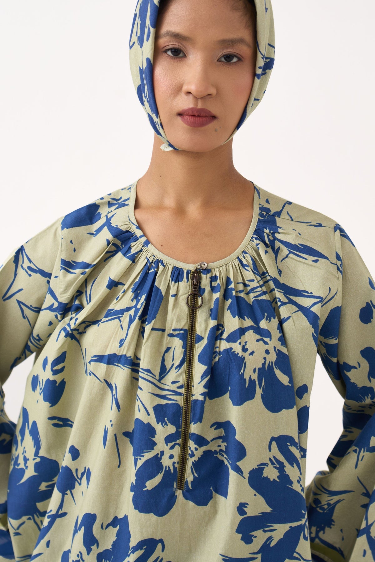 Wide Sleeve Gather Neck Co-Ord Set